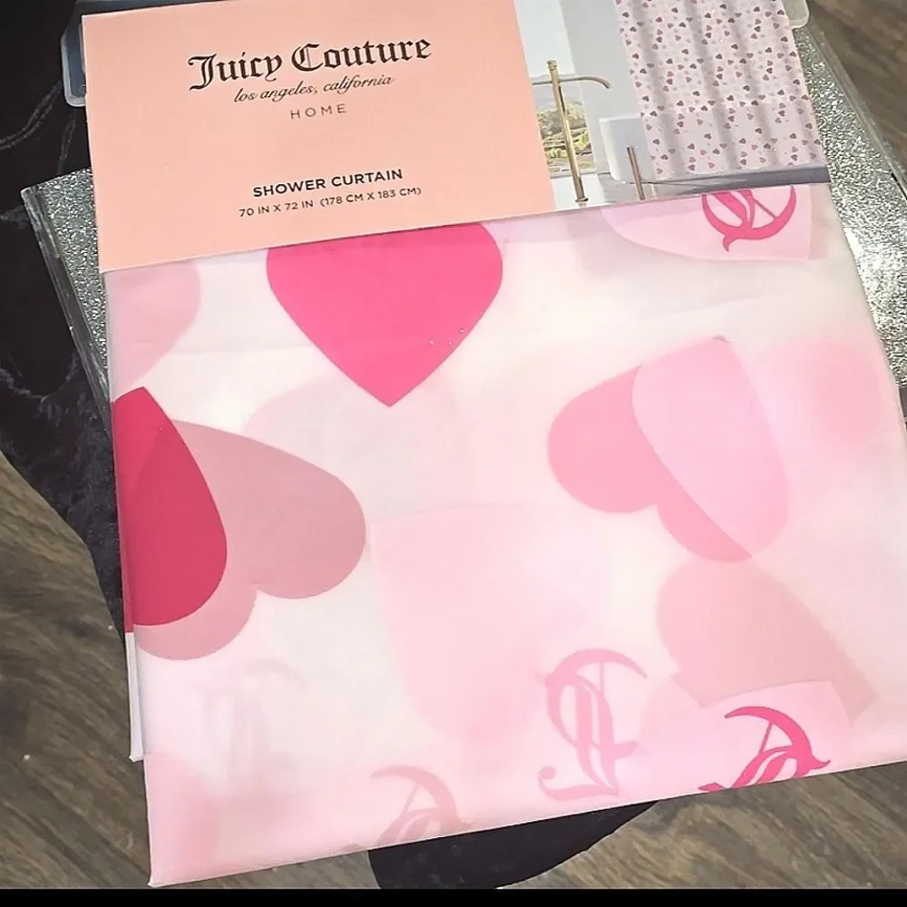 Juicy Couture Home JC Logo Heart Shower Curtain